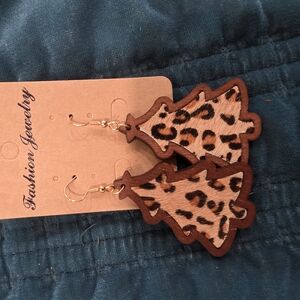 Leopard Print Tree Earrings